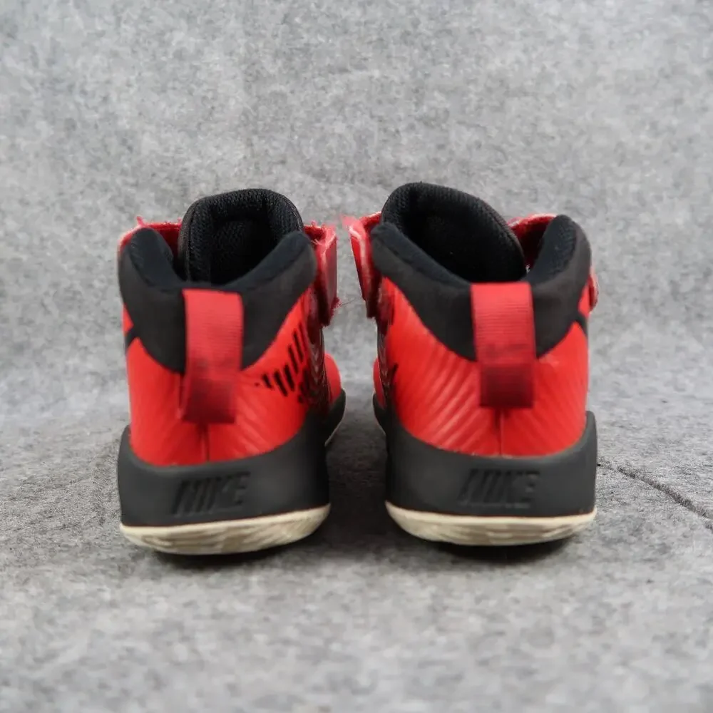 Nike Shoes Kids 13 Sneaker Team Hustle Mid Athletic Trainer Basketball Red Black - Picture 5 of 12